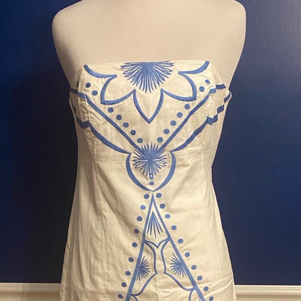 Strapless Lilly Pulitzer white embroidery dress